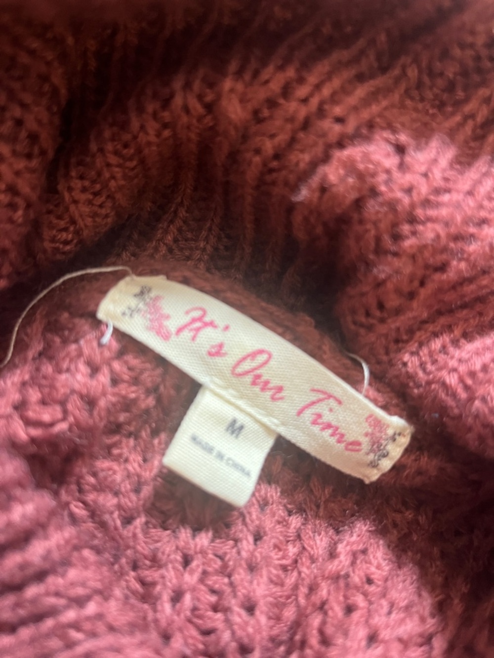 It's Our Time Women's Knit Sweater Dress - Mauve Pink, Size M